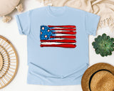 Baseball Bats American Flag graphic tee in Chambray