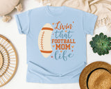 Livin That Football Mom Life Ball graphic tee in Chambray