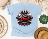 Strong Dad Weightlifting graphic tee in Chambray