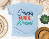Classy Until Kickoff Navy graphic tee in Chambray