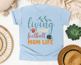Living That Football Mom Life Helmet graphic tee in Chambray