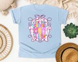 Livin That Football Mom Life Pink graphic tee in Chambray