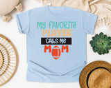 My Favorite Player Calls Me Mom graphic tee in Chambray