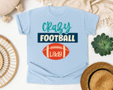 Crazy Football Lady graphic tee in Chambray