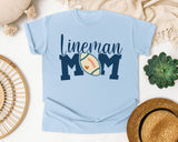 Lineman Mom Navy graphic tee in Chambray