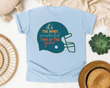 Its The Most Wonderful Time Of The Year Helmet graphic tee in Chambray
