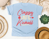 Classy Until Kickoff Coral graphic tee in Chambray