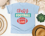Crazy Football Lady Teal graphic tee in Chambray
