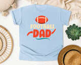 Football Dad Orange Script graphic tee in Chambray