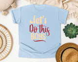 Lets Do This Boys Cream graphic tee in Chambray