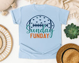 Sunday Funday Football Hearts graphic tee in Chambray