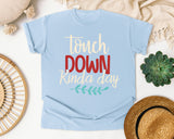 Touch Down Kinda Day Cream graphic tee in Chambray