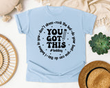 You Got This Test Day Black graphic tee in Chambray