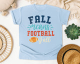 Fall Means Football Yall graphic tee in Chambray