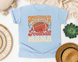Somebodys Loud Mouth Football Mama graphic tee in Chambray