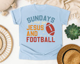 Sundays Are For Jesus And Football graphic tee in Chambray