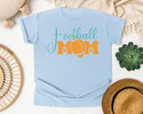 Football Mom Orange graphic tee in Chambray