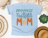 Proudest Football Mom graphic tee in Chambray
