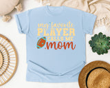 My Favorite Player Calls Me Mom Retro graphic tee in Chambray