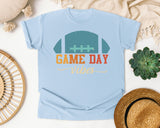 Game Day Vibes Distressed graphic tee in Chambray