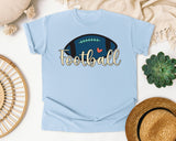 Football Script Simple graphic tee in Chambray