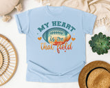My Heart Is On That Field Retro graphic tee in Chambray