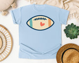 Football Cream Retro graphic tee in Chambray