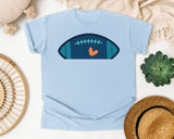 Football Navy Heart graphic tee in Chambray