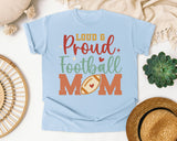 Loud And Proud Football Mom graphic tee in Chambray