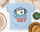 Game Day Ball Heart graphic tee in Chambray
