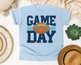 Game Day Navy Stripes graphic tee in Chambray