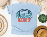 Football Aunt graphic tee in Chambray