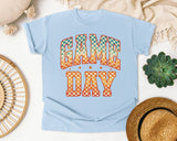 Game Day Checkered graphic tee in Chambray
