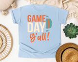 Game Day Yall Ball graphic tee in Chambray