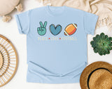 Peace Love Football graphic tee in Chambray