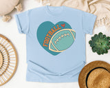 Football Heart Badge graphic tee in Chambray