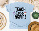 Teach Love Inspire Coffee graphic tee in Chambray
