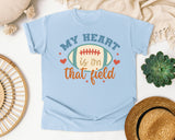 My Heart Is On That Field Ball graphic tee in Chambray
