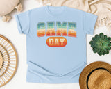 Game Day Retro Gradient graphic tee in Chambray