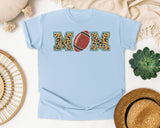 Football Mom Leopard graphic tee in Chambray