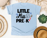 Little Miss Pre-K Paintbrush graphic tee in Chambray