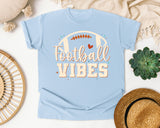 Football Vibes Cream graphic tee in Chambray