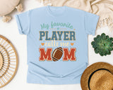 My Favorite Player Calls Me Mom Bold graphic tee in Chambray