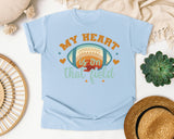 My Heart Is On That Field Orange graphic tee in Chambray