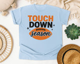 Touch Down Season Distressed graphic tee in Chambray