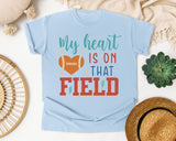 My Heart Is On That Field Bolt graphic tee in Chambray