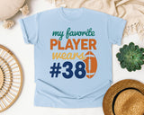 My Favorite Player Wears Number 38 graphic tee in Chambray