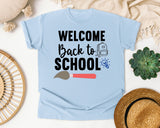 Welcome Back To School Paintbrush graphic tee in Chambray