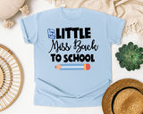 Little Miss Back To School Pencil graphic tee in Chambray