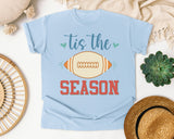 Tis The Season Football Cream graphic tee in Chambray